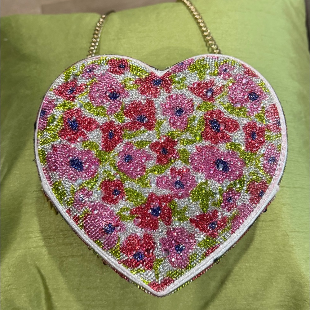 Betsey Johnson Rhinestone Heart Crossbody Bag
